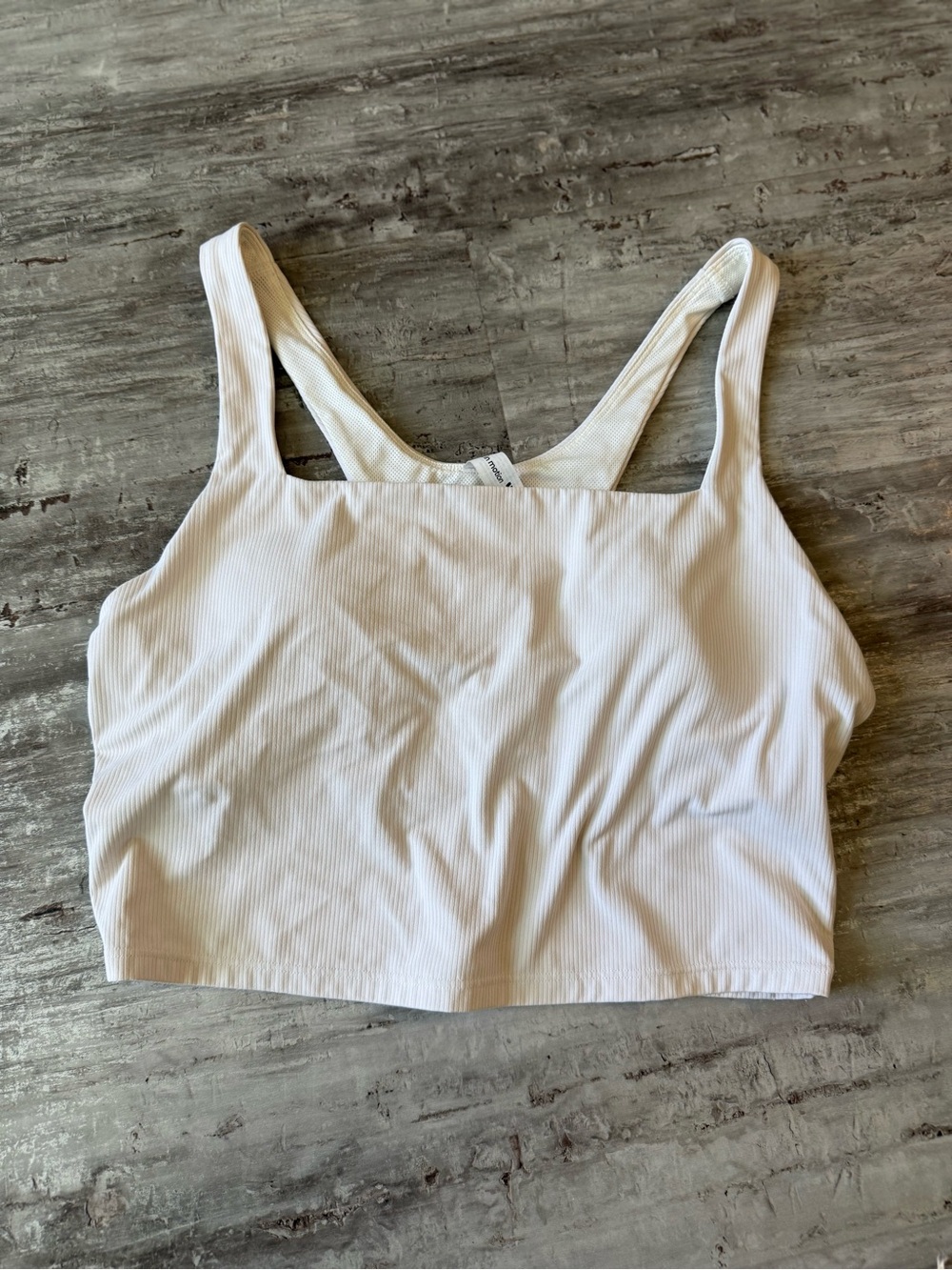 all in motion White Ribbed Crop Tank Top